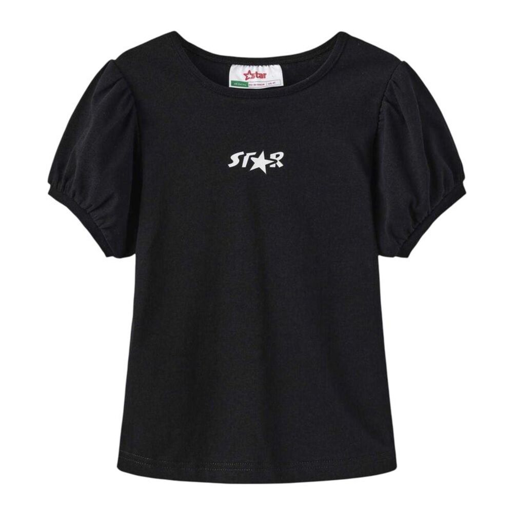 Star Girls Star Puff Sleeve T-Shirt / Black